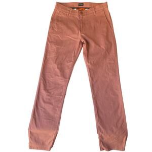 DOCKERS Women Khaki Pants size W29 x L32 Taupe Pink Mid Rise Stretch Slim Fit